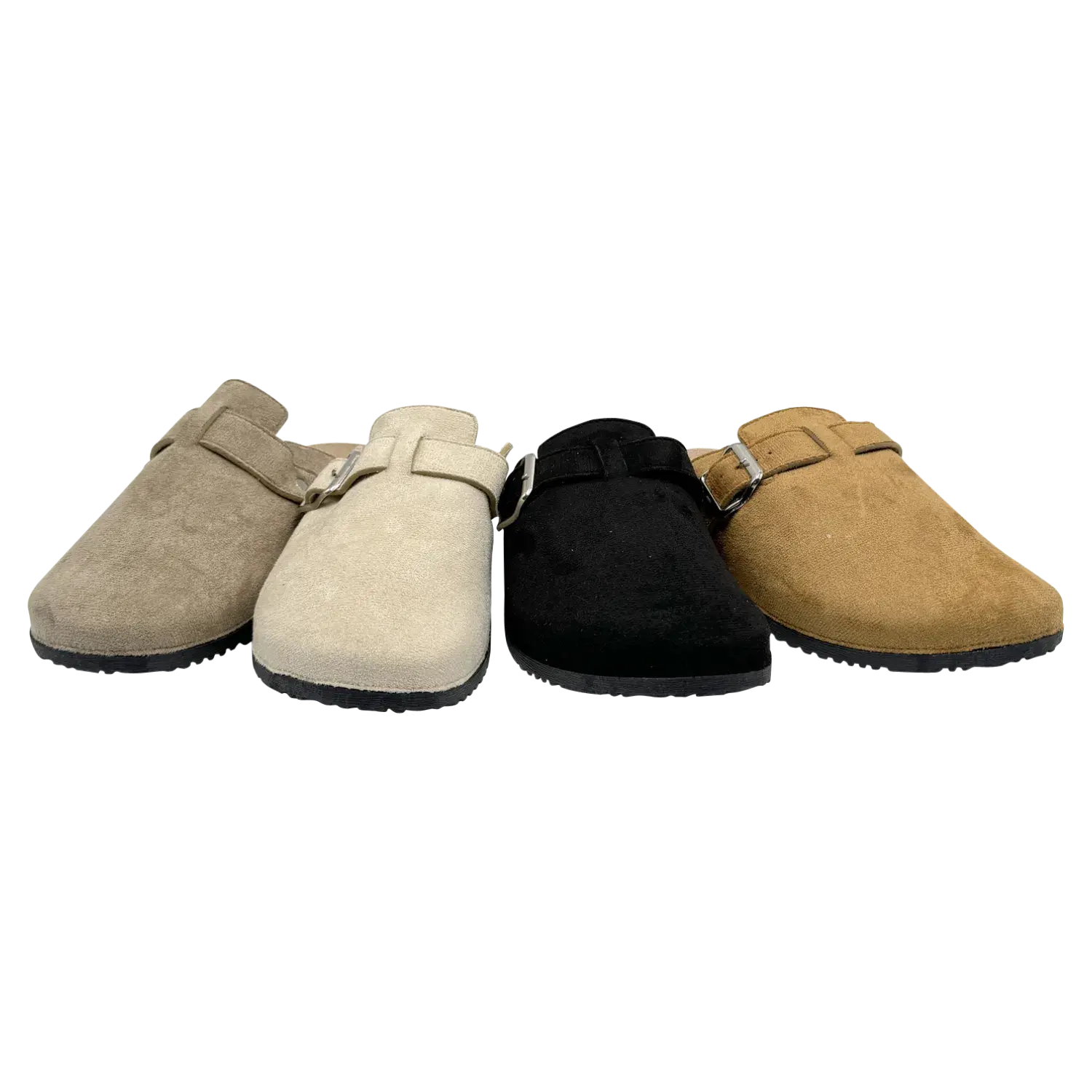 Rentoes – Großhandel Clogs – Damen – Klassische Wildleder-Clogs mit Schnalle zum Hineinschlüpfen 89112