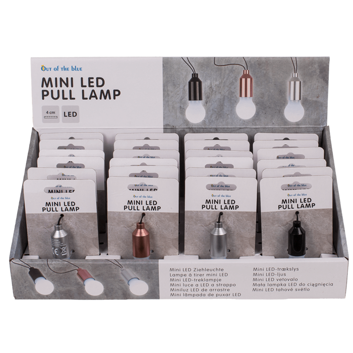 Out of the blue KG - Wholesale Retailer Display - Home & Living - Mini LED pushing lamp, ca. 5 cm, 3 colours ass.,1