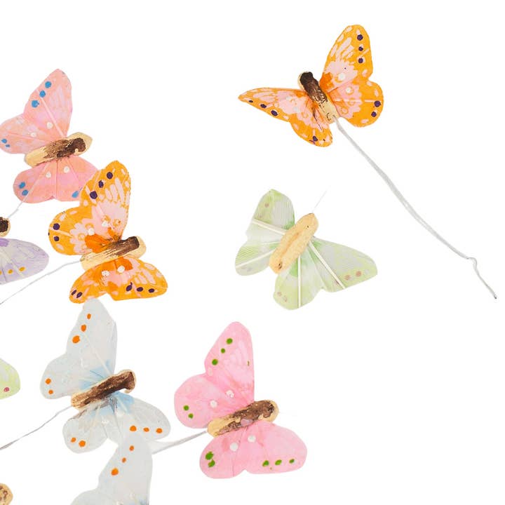 Factory Direct Craft - Wholesale Artificial Flowers - Assorted Artificial Feather Butterflies (Pack of 12)3