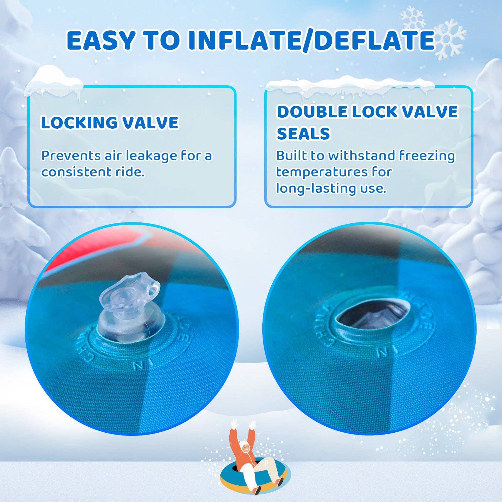 Sixale - Wholesale Sporting Game - Kids & Baby - Wham-O Snow Boogie Air Tube 48" (Line pattern/Snow pattern)4