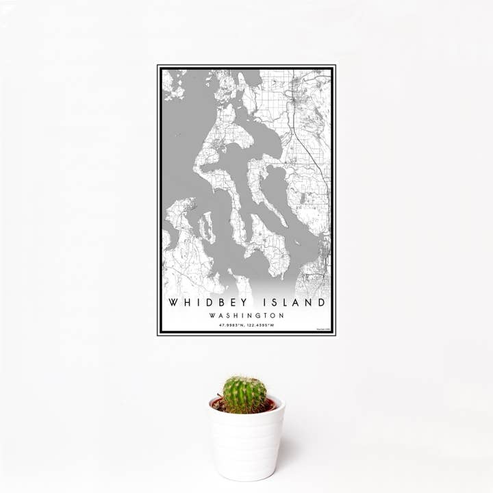 Whidbey Island WA Map Print Classic for wholesale by JACE.design