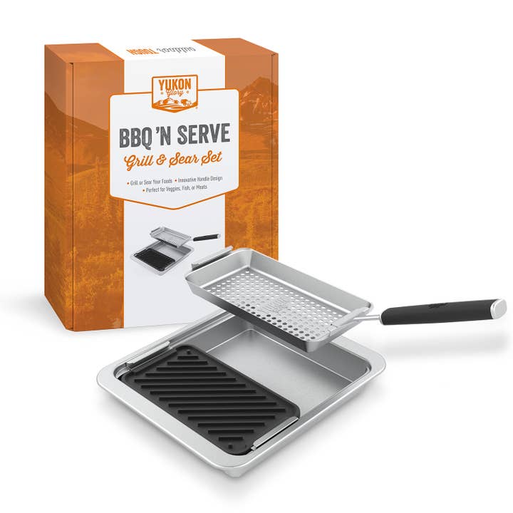 BBQ 'N SERVE Grill & Sear Set Includes a BBQ Grill Basket for wholesale by Yukon Glory