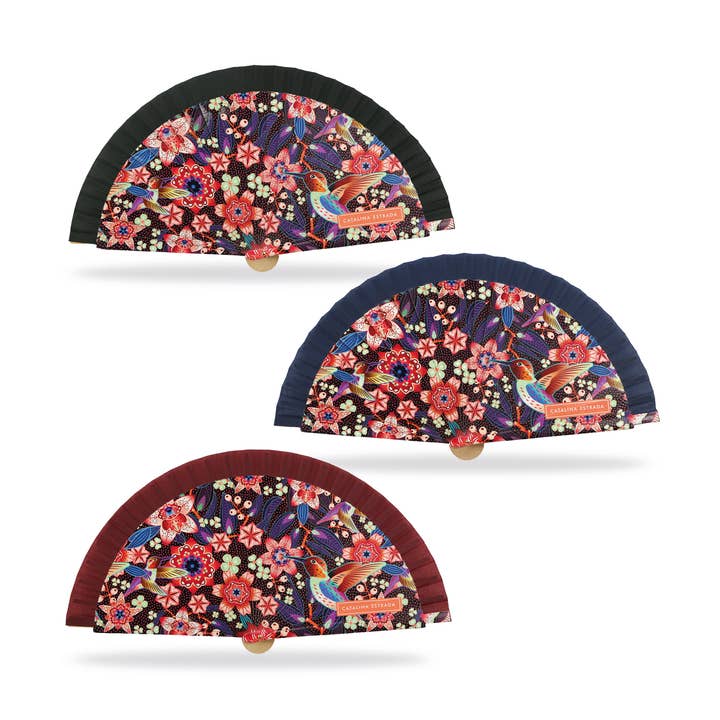 Catalina Estrada natural wood fan SPARROW. Ref-A3019 for wholesale by Cuatrogotas