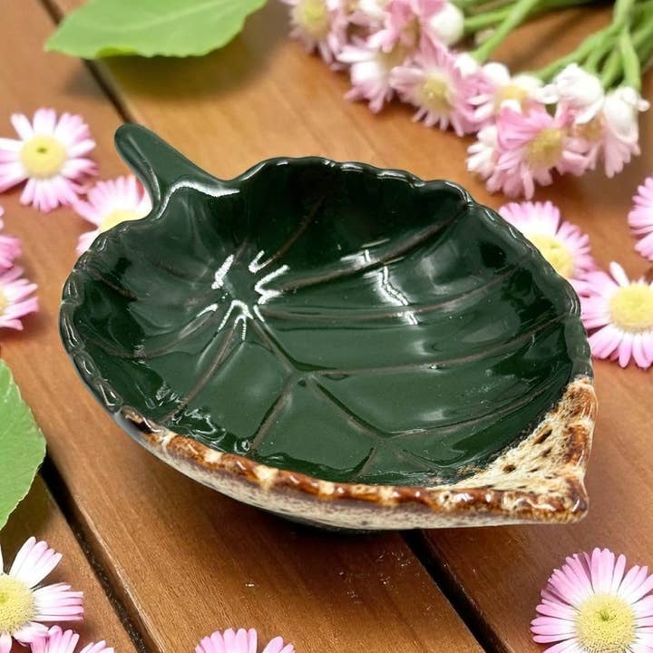 Ceramic Leaf Trinket Dish - Assorted for wholesale by Earths Elements Wholesale
