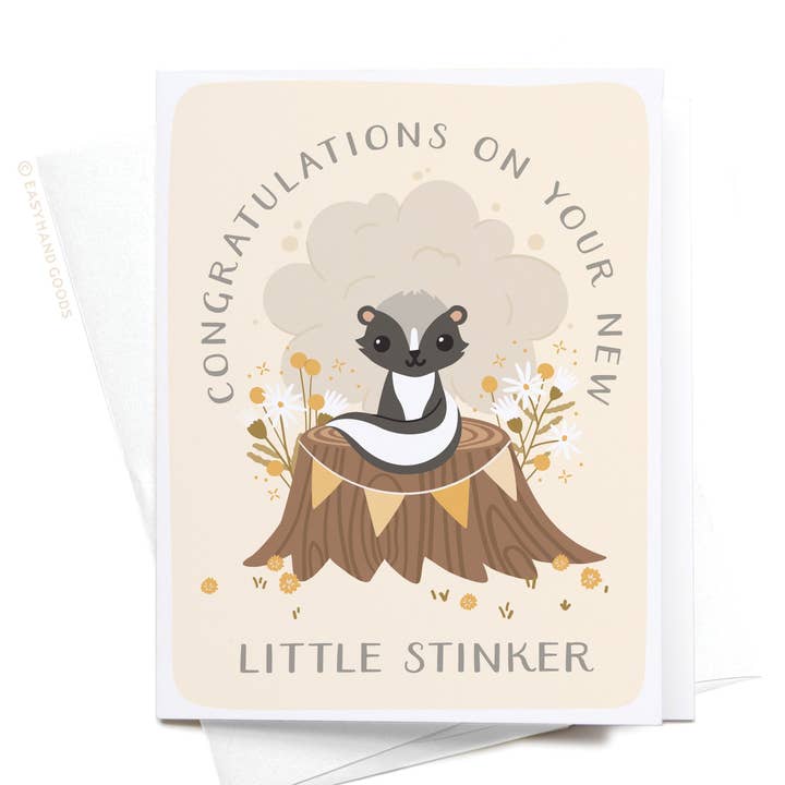 Biglietto di auguri Congratulazioni per il tuo nuovo Little Stinker per la vendita all'ingrosso da parte di Easyhand Goods – formerly Onderkast