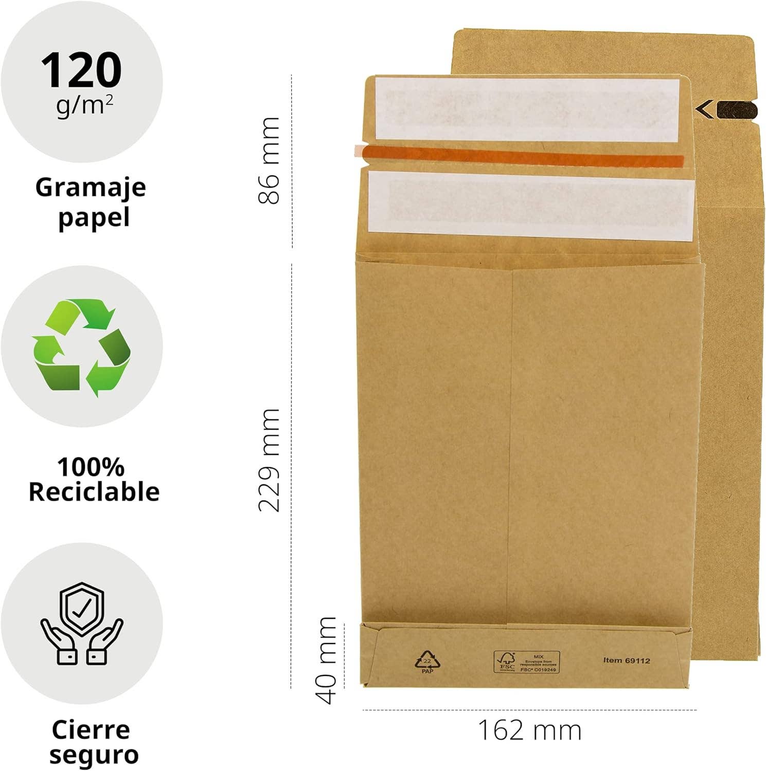 MEDEL OFFICE - Wholesale Envelopes - Kraft Double Strip Silicone 3 Bellows Envelopes for Shipping1