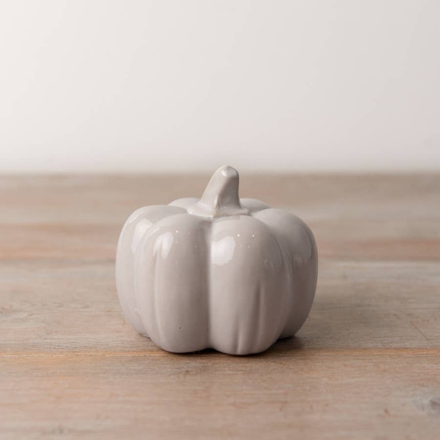 Gainsborough Giftware x Portland Living - Wholesale Decorative Tabletop Object - Grey Pumpkin 8.5cm0