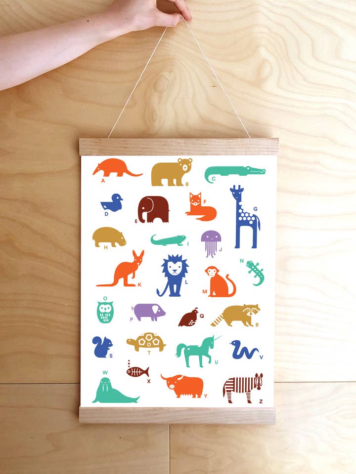 A3 Print Dyrealfabet for engroshandel hos Dicky Bird