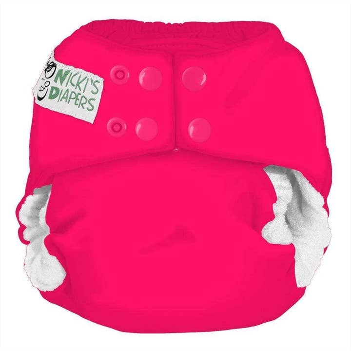 Nicki's Bamboo Snap AIO - Poppin Pink - OS for wholesale by Nicki's Diapers (Planetwise Wholesale)