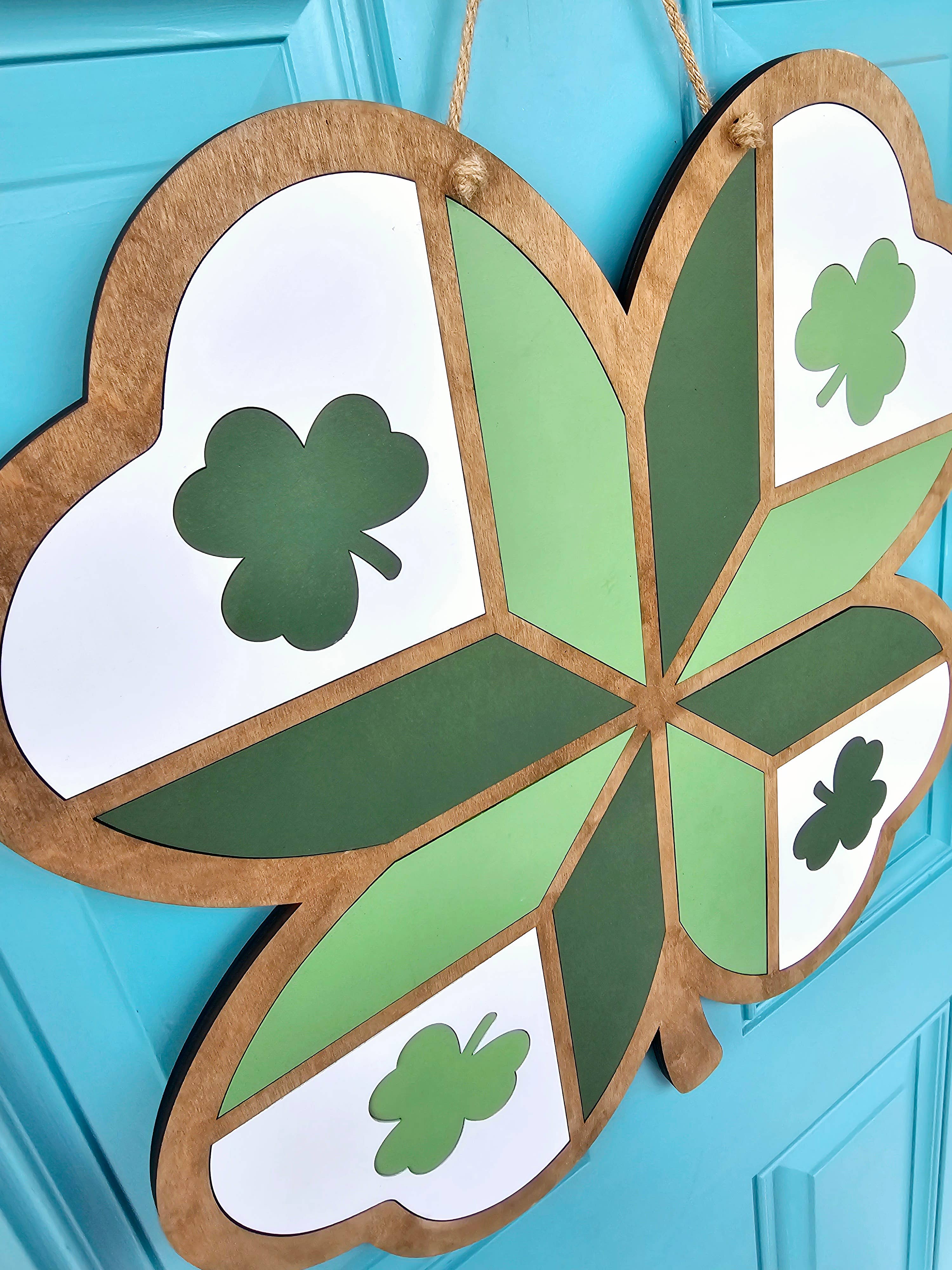 Teal Moon Creations - Wholesale DIY Craft Kit - DIY Clover Barn Quilt Door Hanger2