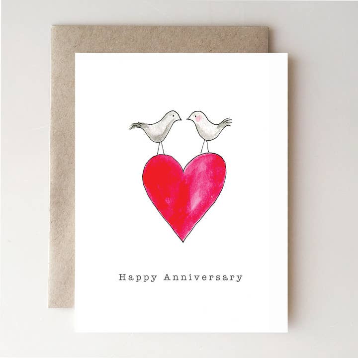 Happy Anniversary Love Birds Card for wholesale by A v E H d e s i g n s