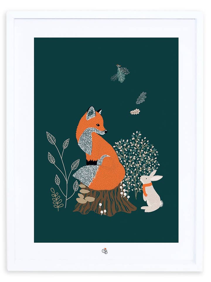 M. FOX - Affiche encadrée renard et lapin (P0306C) for wholesale by LILIPINSO