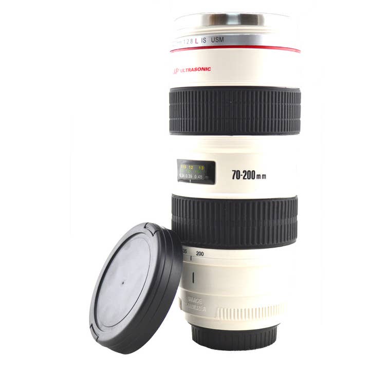 Stainless Steel Camera Lens Mug - White for wholesale by Original Source