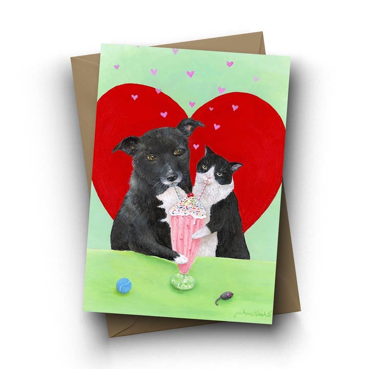 Jahna Vashti – Cartão de saudação diária por atacado – Cartão único “Patas” n Palhinhas0