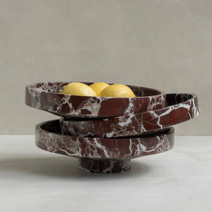 Kiwano Concept - Wholesale Bowl - ROSSO LEVANTO MARBLE NARROW BOWL5