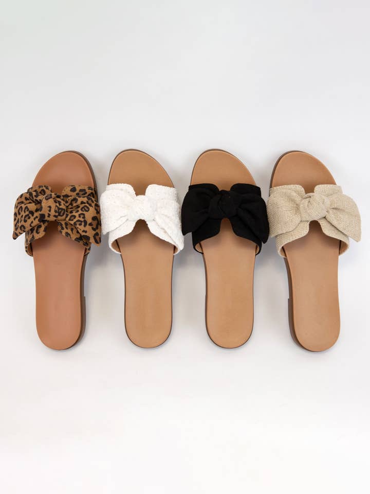 CCOCCI - Wholesale Sandals - Women's - WRITER BOW ON THE CUT-OUT UPPER SLIP-ON SANDALS