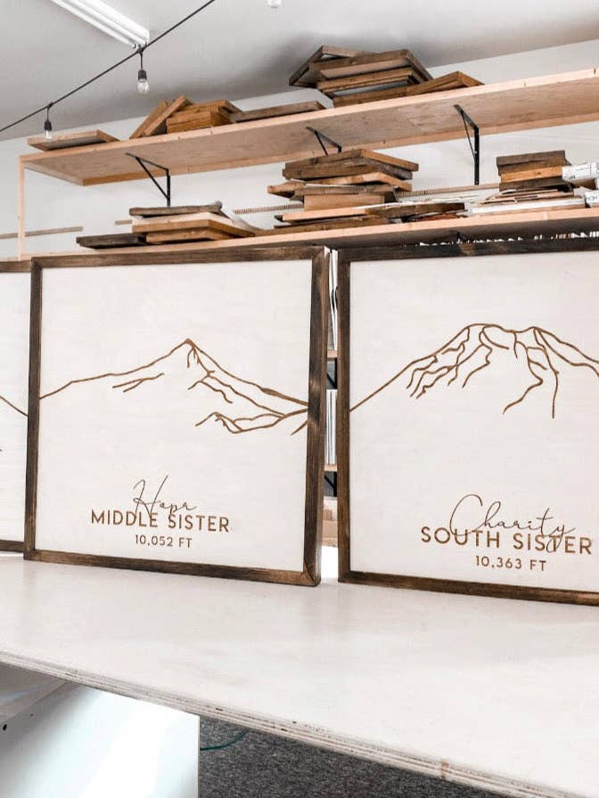 Three Sisters Mountain Range Oregon (3 Piece) Wall Art Set for wholesale by Birch and Home Handmade