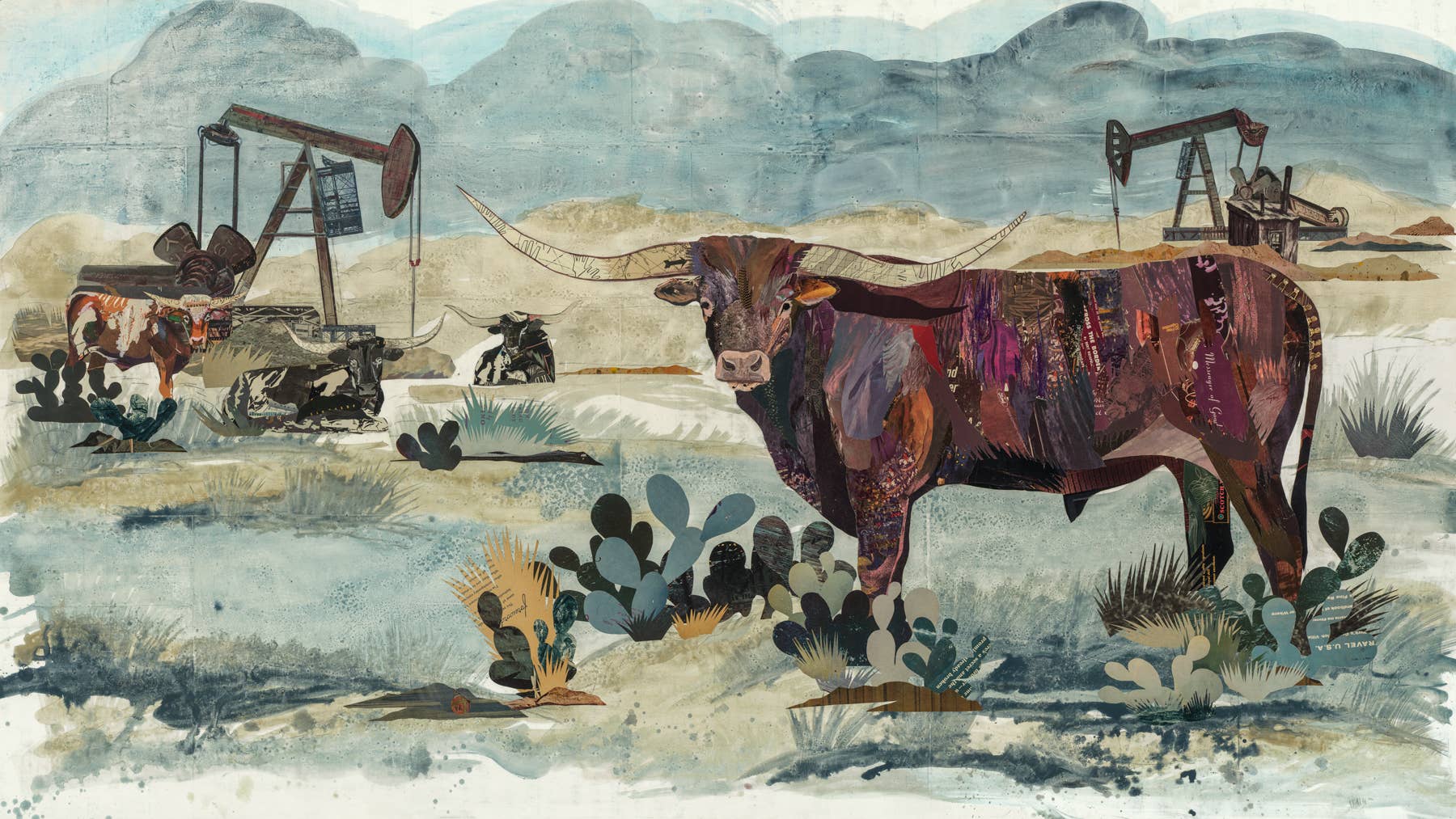 Dolan Geiman - Wholesale Art Print - Art Print | Oil & Gas Longhorn Wall Art | PUMPJACK KING0