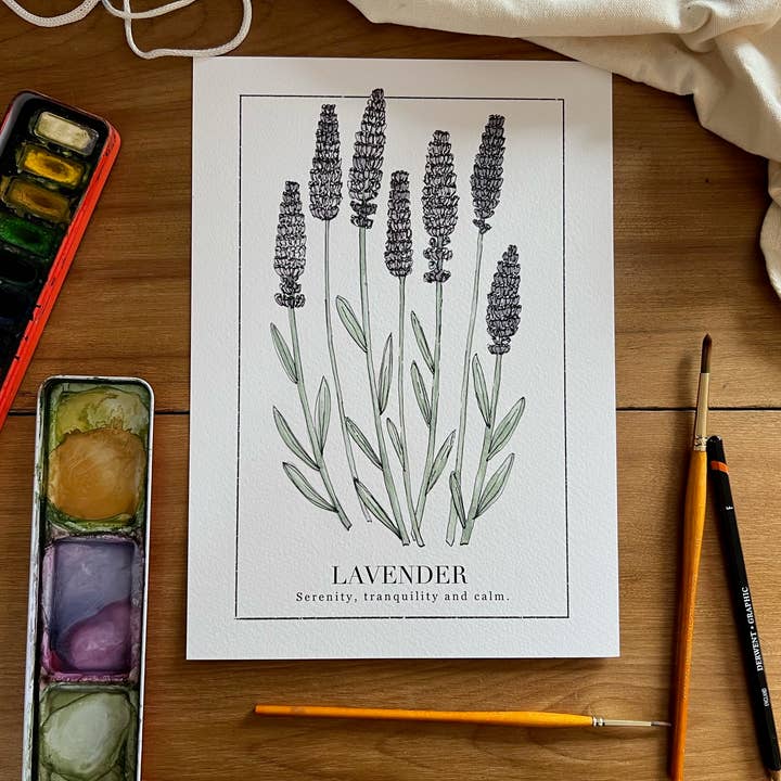 Lavender Print with Meaning for wholesale by Pippin Prints
