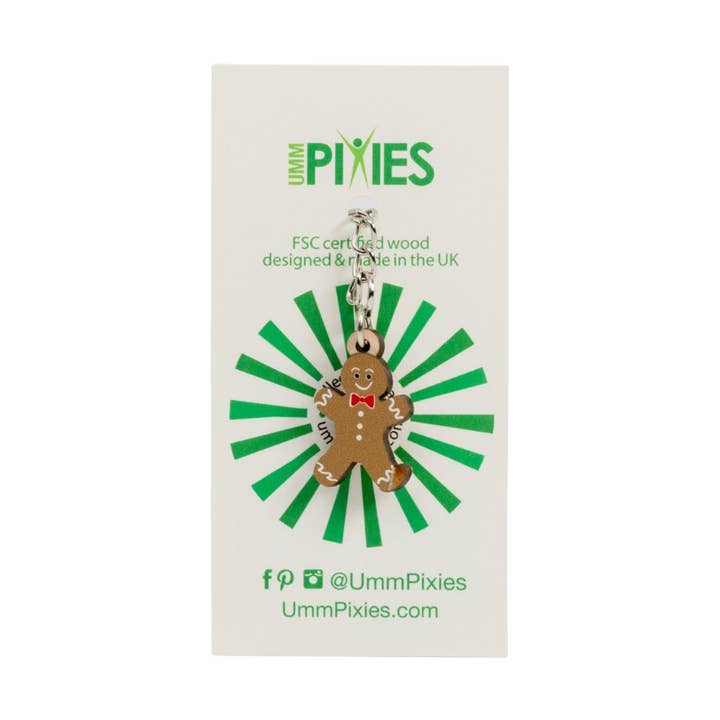 Peperkoek in Strik Houten Bedel Sleutelhanger voor wholesale door UmmPixies