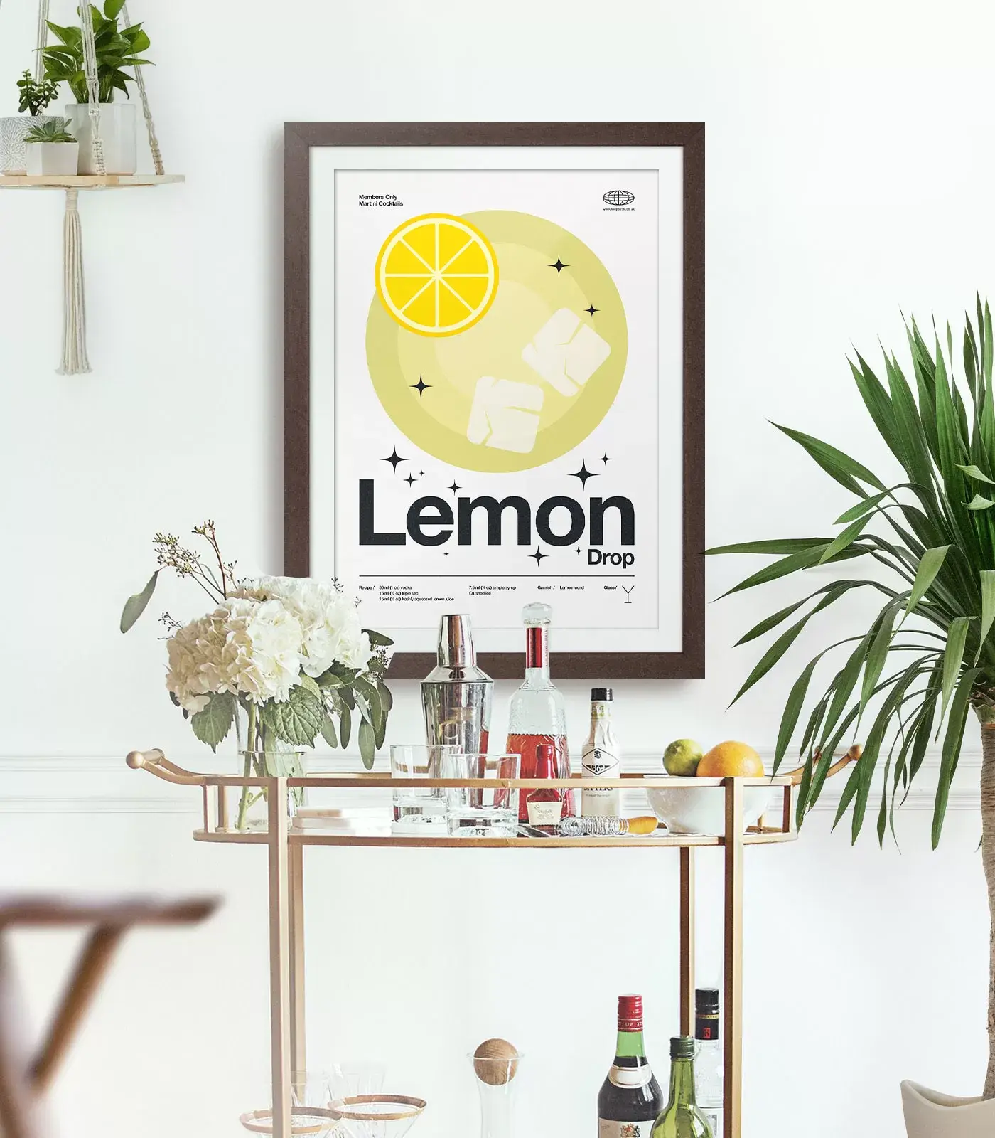 Weekend Concept – wholesale Poster – Mid-Century Modern Lemon Drop Cocktail Poster1