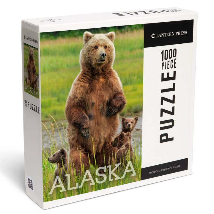1000 PIECE PUZZLE Alaska, Grizzly Bear & Cubs 2 for wholesale by Lantern Press