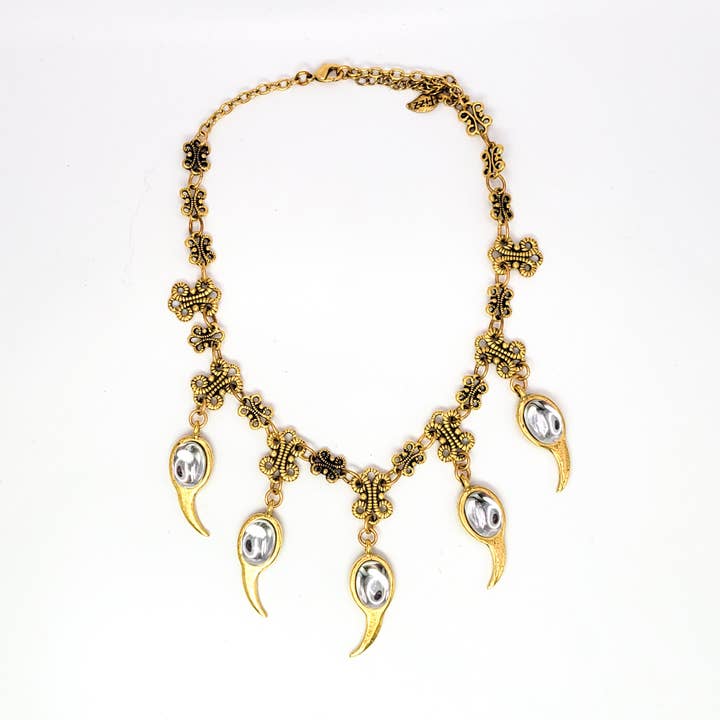 Gold Rope & Claw Charm Necklace for wholesale by Fizz