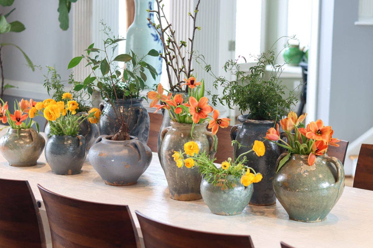 etúHOME - Vente Vases - Vase en céramique Amphora trouvé, moyen, bleu-vert6