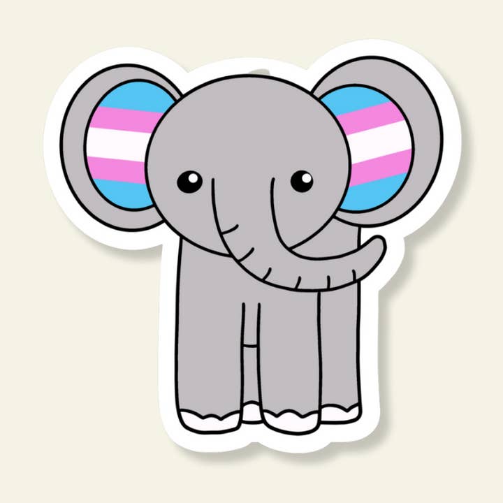 Transgender Olifant Trots Sticker voor wholesale door That’s So Andrew - Snarky Gifts & Cards