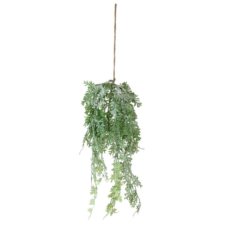 Floratexx - Wholesale Artificial Plant - Thuja crown hanger with snow 55 cm green1