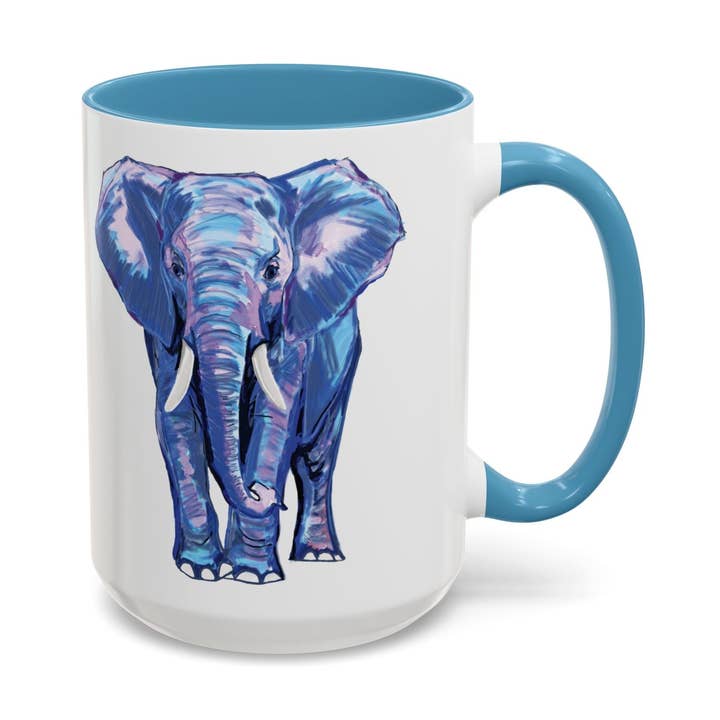 Elefant Tvåfärgad Keramikkopp - 11 oz & 15 oz för wholesale av Blue Cava