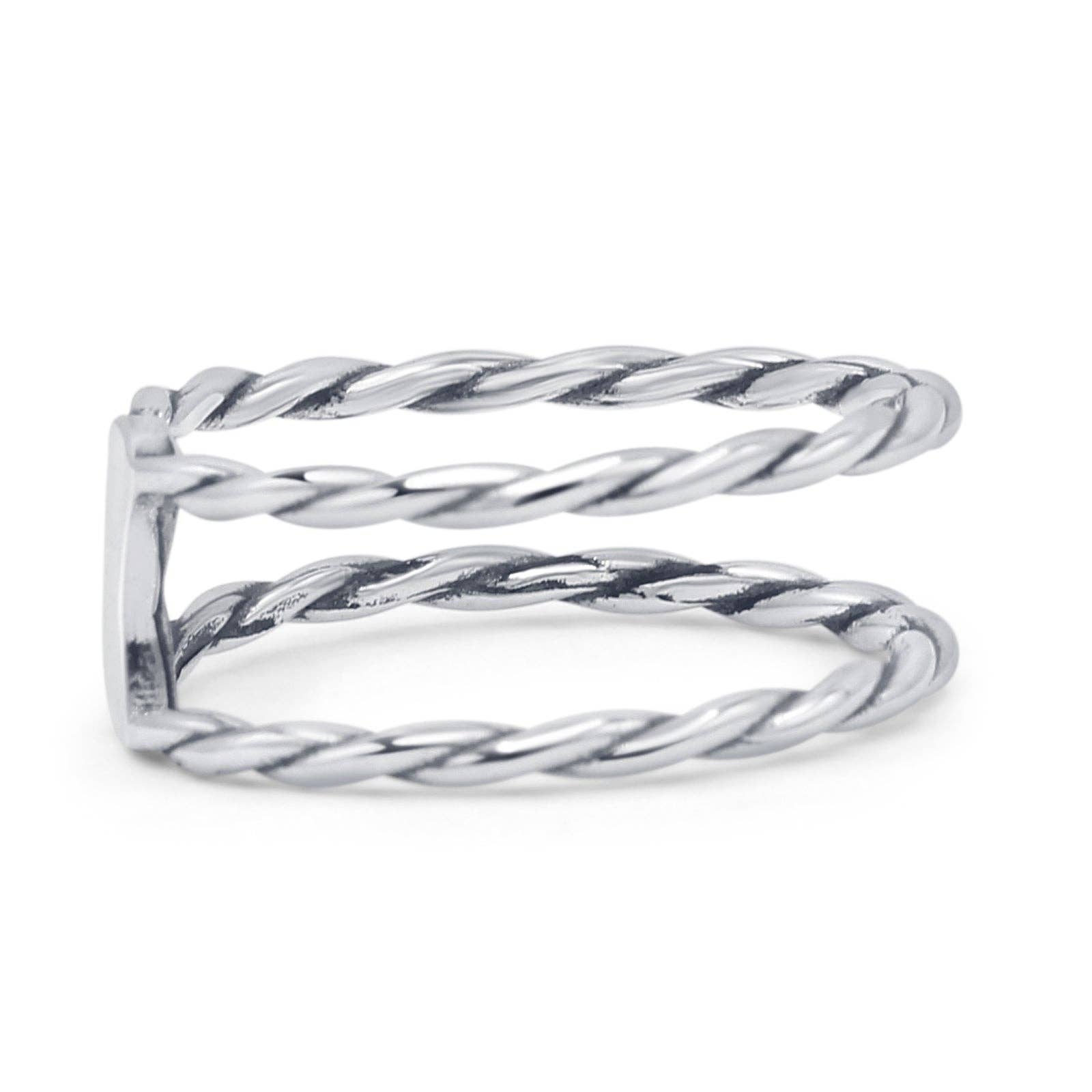 Sterling Silver Double Twisted Rope Ring Oxidized for wholesale on Faire1