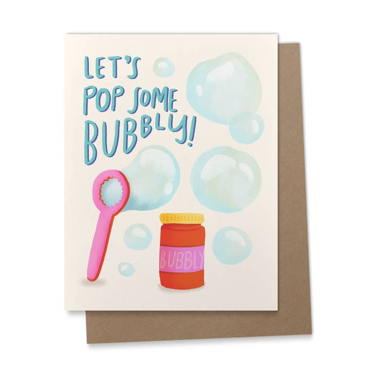 Biglietto di auguri Let's Pop Some Bubbly per la vendita all'ingrosso da parte di Ana Peake