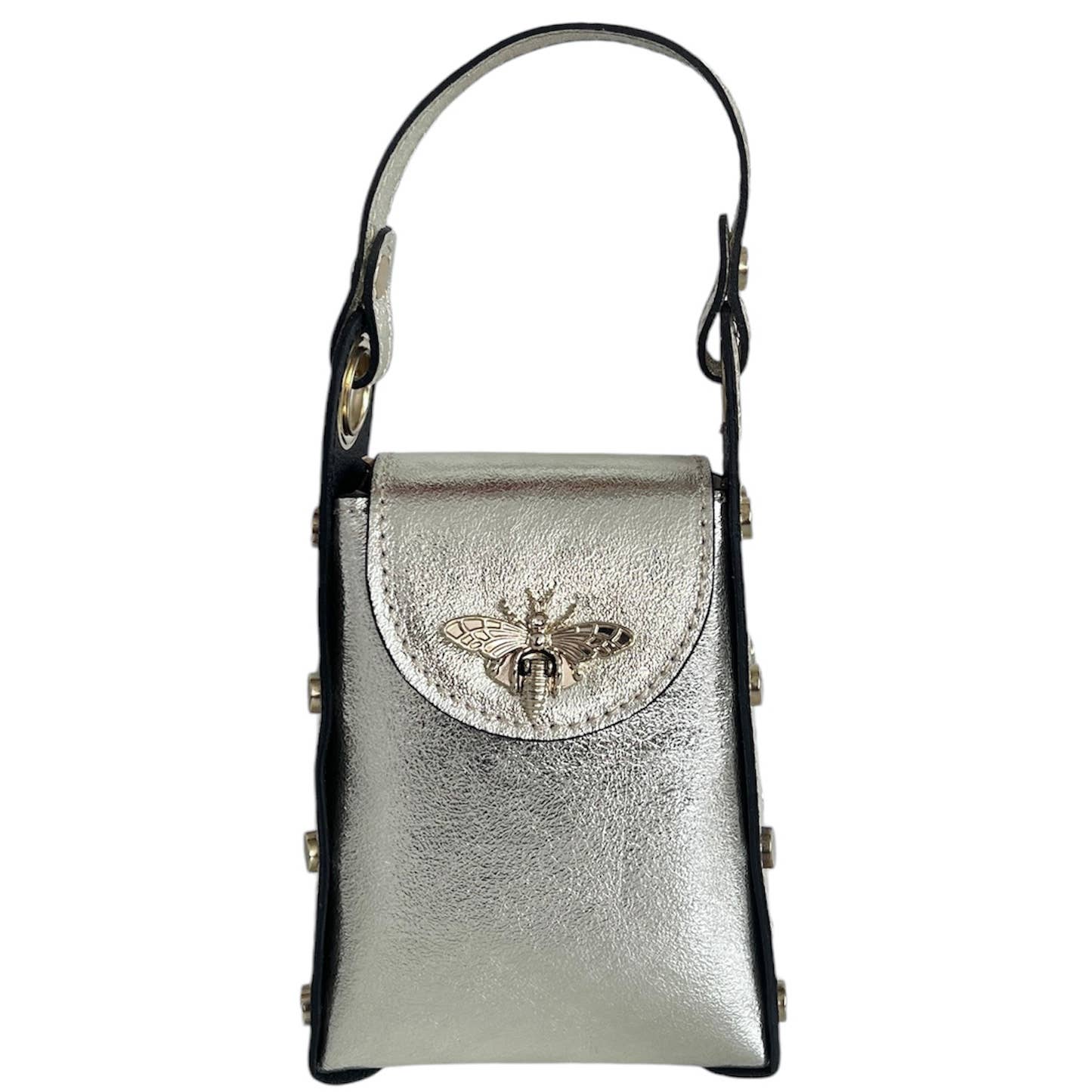 MODARNO - Wholesale Top Handle Bag - Women's - Modarno mini bag in genuine leather dollar with bee-shaped l43