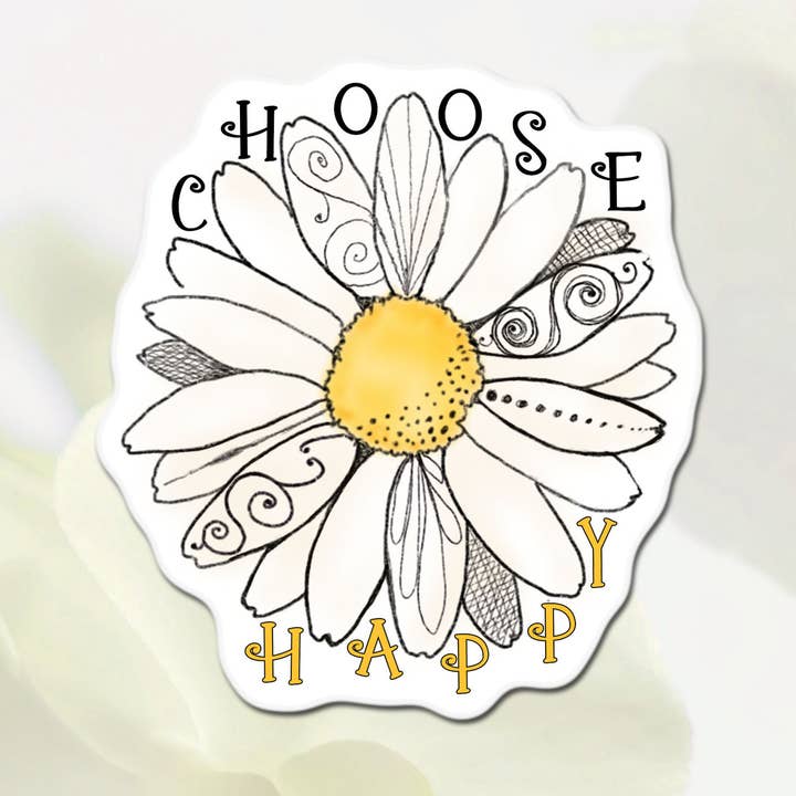 Choose Happy Daisy 3" Flower Sticker for wholesale by Katekreates