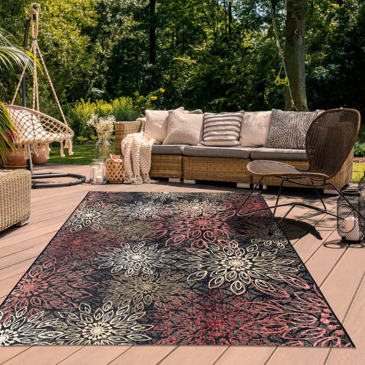 multicoloured ORADE Polypropylene Outdoor Rug for wholesale on Faire1