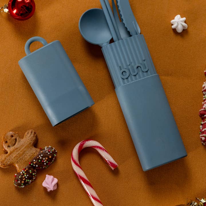 Bini - Vendita all'ingrosso Set di posate assortite - Bini Bleu - Posate nomadi riutilizzabili biobased0