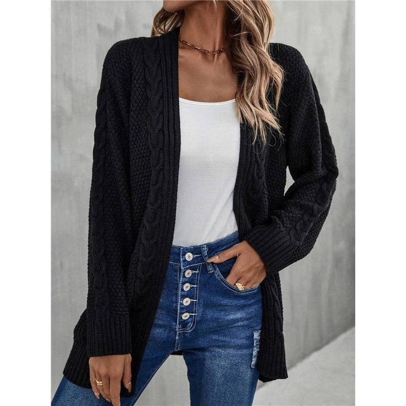 Mirazshoes WholeSale – Großhandel Strickjacke – Damen – Lässiger Lockerer Strick-Cardigan mit langen Ärmeln als Oberbekleidung0
