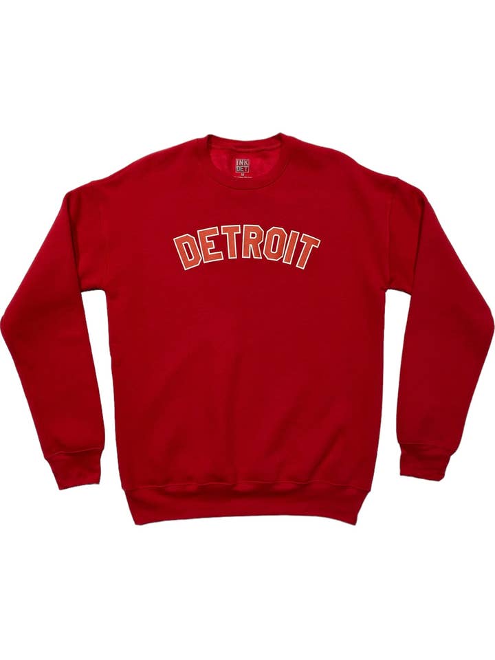 Ink Detroit - Red & White on Red Crewneck for wholesale by Ink Detroit