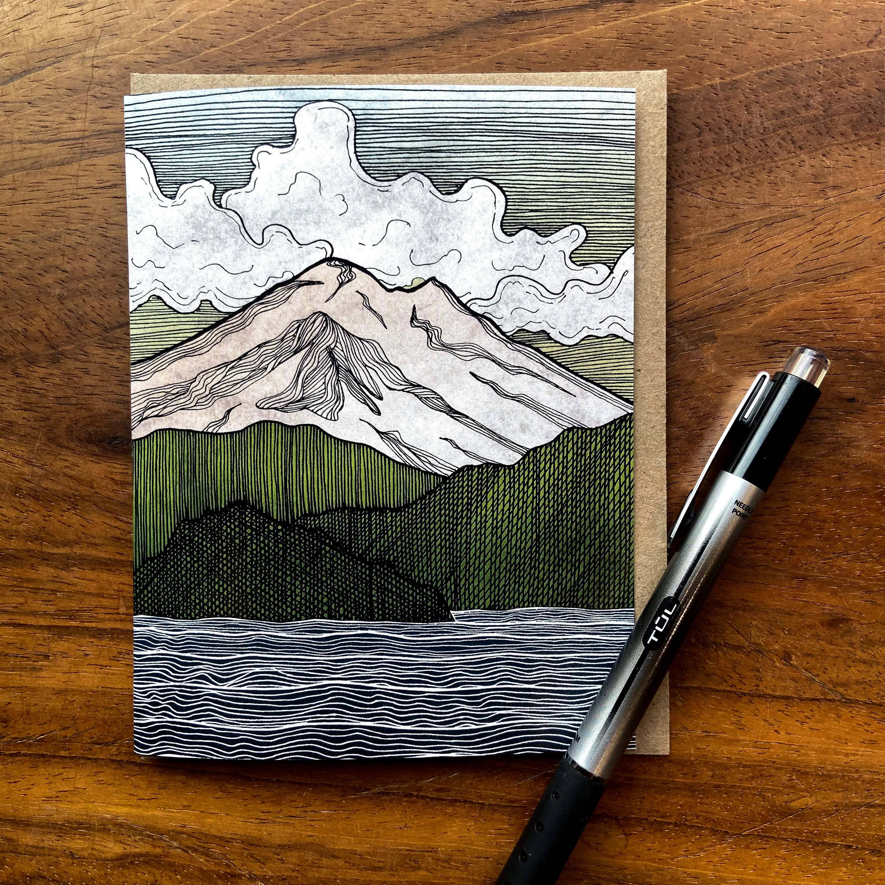 Red Umbrella Designs - Wholesale Everyday Greeting Card - Mt Baker Greeting Card1