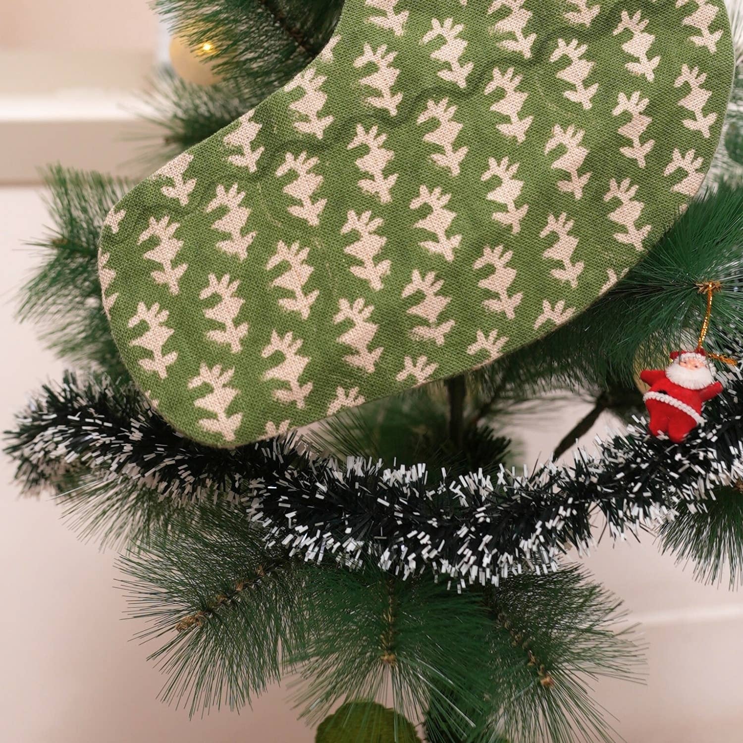 Fabdivine - Wholesale Holiday Stocking - Boho Decor Hand Block Design Christmas Stocking - Wajeer2