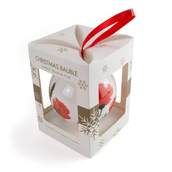 MUSEUM WEBSHOP - Wholesale Ornament - Christmas Ball, Poppies, aquarelle, WMM, unbreakable2