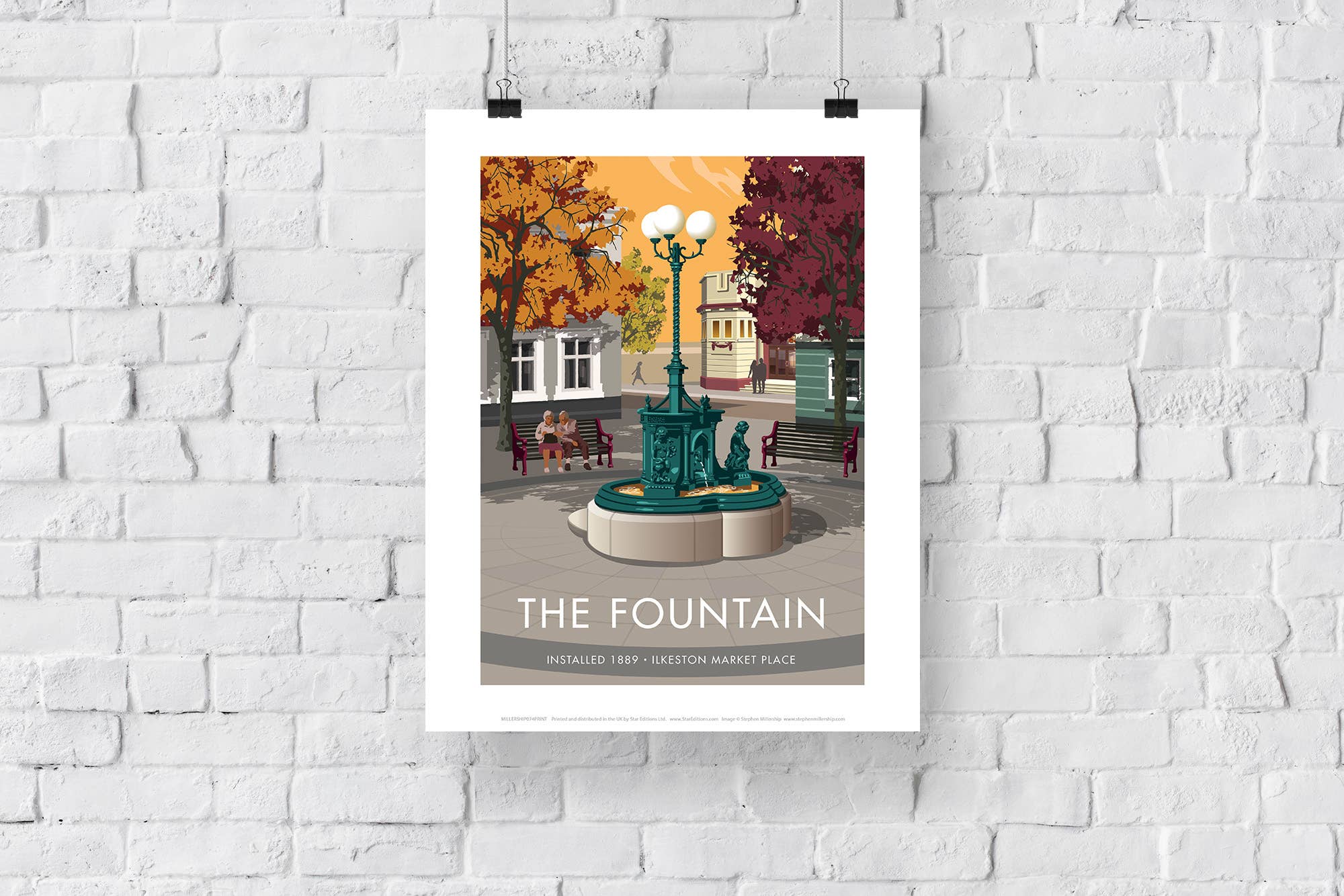 Star Editions – wholesale Art print – The Fountain, Ilkeston By Stephen Millership Art Print2