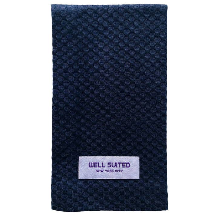 Navy Pique Pocket Square for wholesale by Well Suited NYC