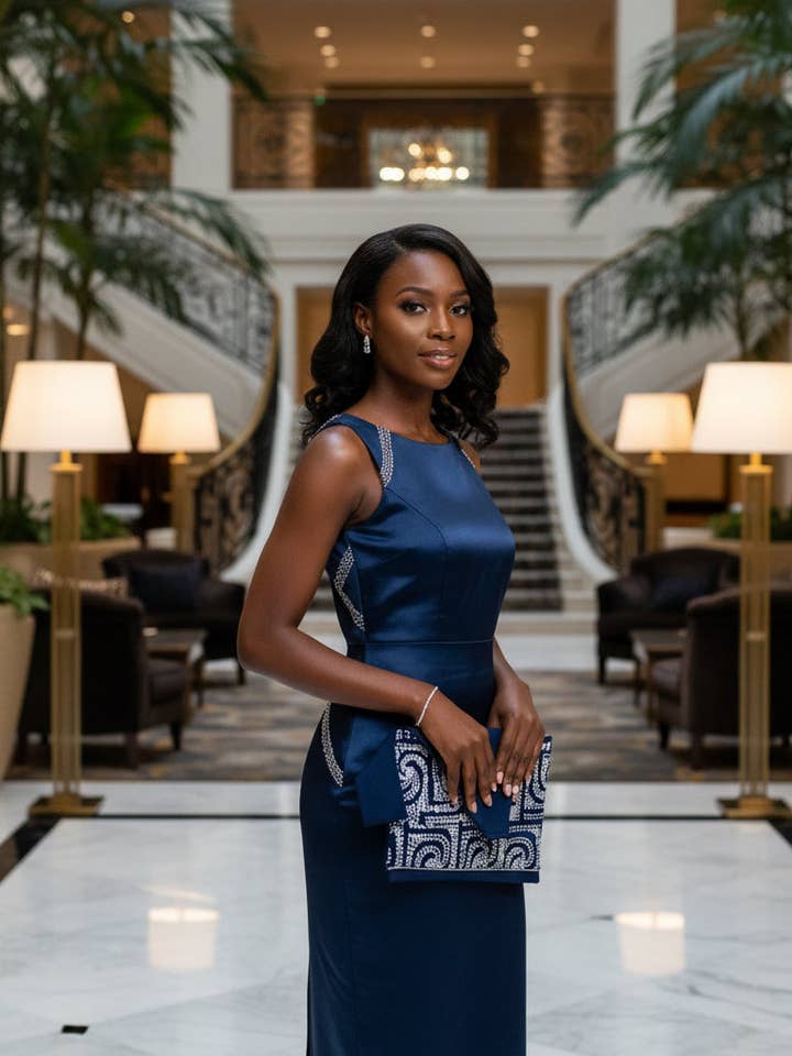 Indigo weiche Leinwandumschlagtasche mit silbernem Besatz für den Großhandel von Ne Ndoro