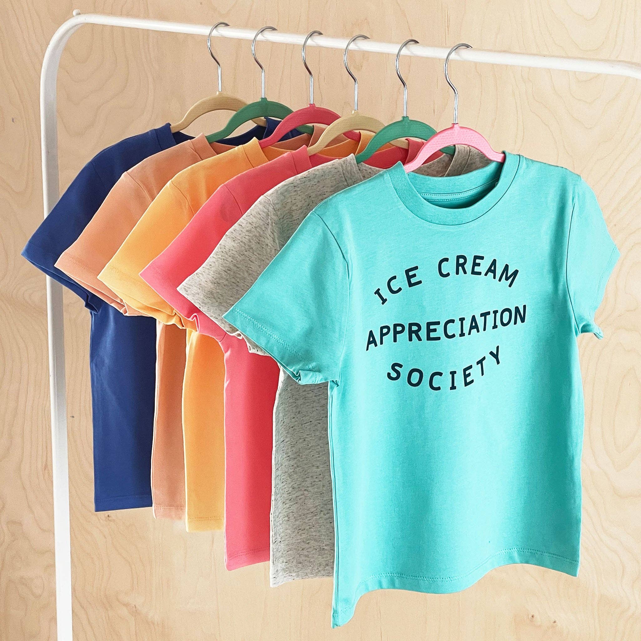 Alphabet Bags – wholesale Screen-printed t-shirt – Kids – Ice Cream Appreciation Society - Kid's T-shirt - Tropical Turquoise3