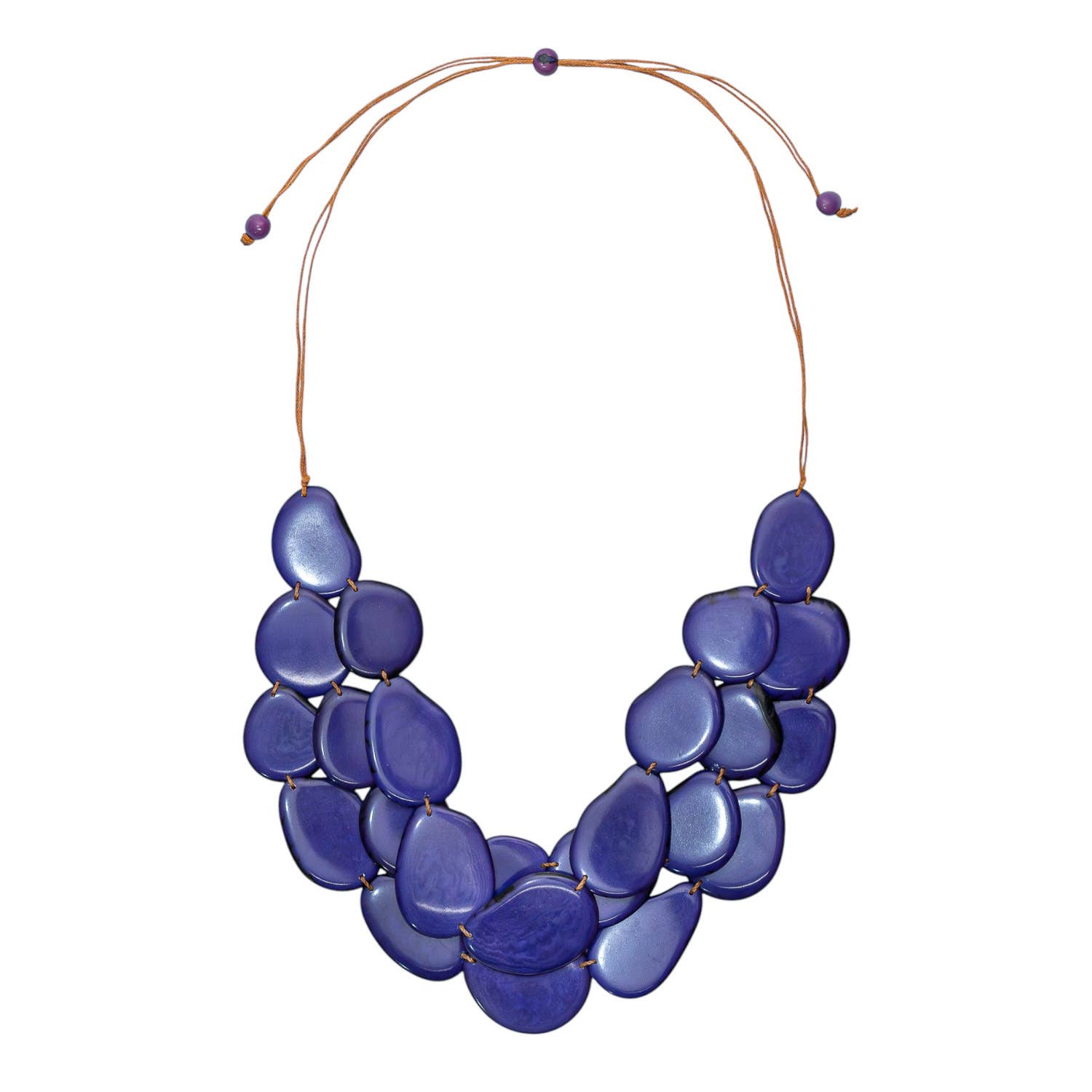 Organic Tagua Jewelry - Vente Collier de perles - Collier Amigas avec tranches plates de tagua superposées37