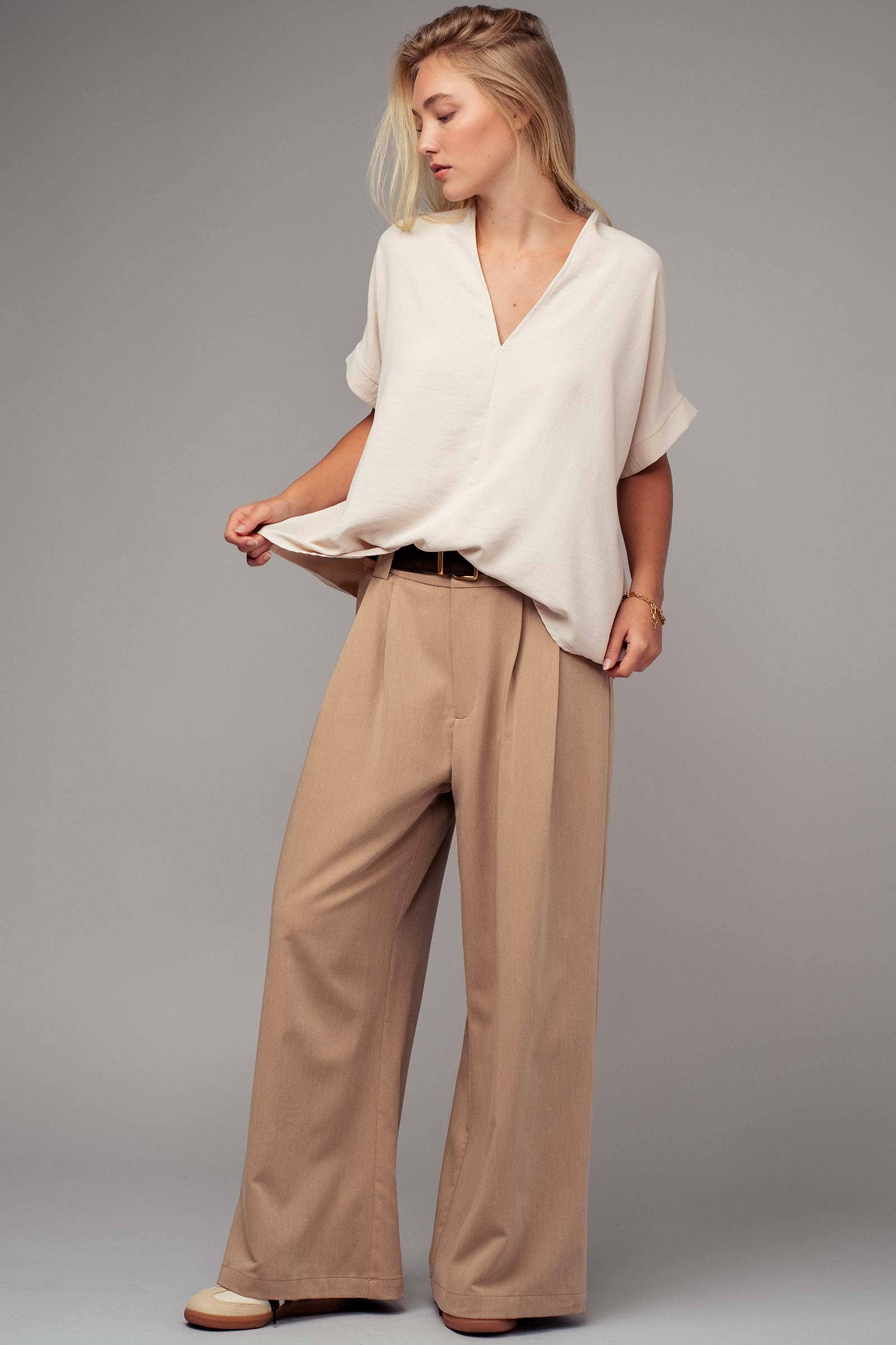 Urban Daizy - Vente T-shirt – femme - Haut à col en V Breezy Airflow-SS16