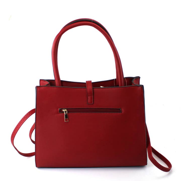 AR New York - Wholesale Top Handle Bag - Women's - 7870 - PU Bag With Golden Metal Clips