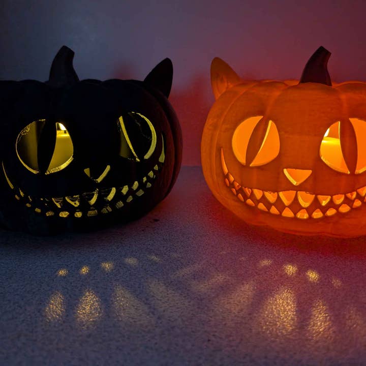 Halloween, Chat-O-Lanterne, Lumière ou Bougie, Le Chat du Cheshire, pour la vente par Zeus Print Shop